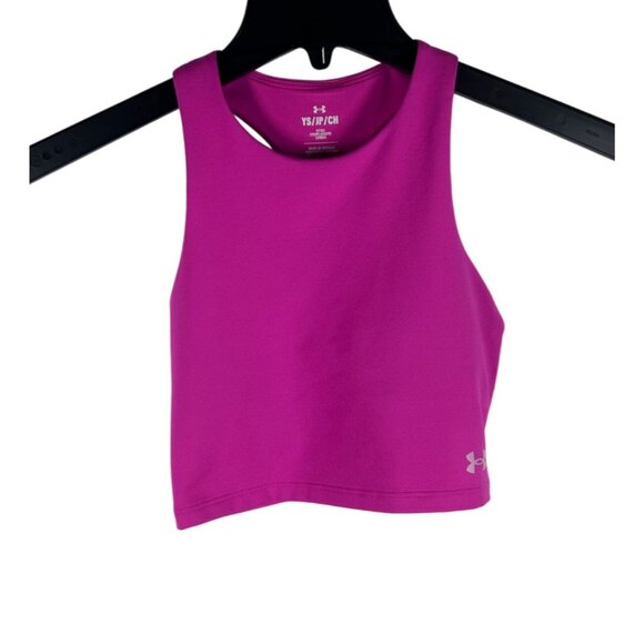 Under Armour Girls Motion Crop‎ Tank Size YSM Pink NEW - Picture 1 of 8